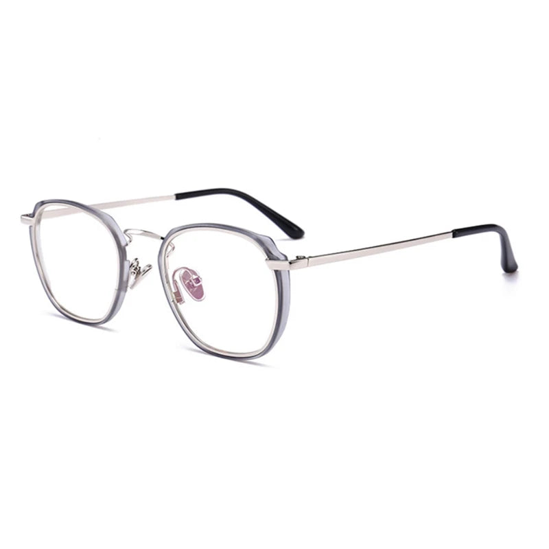 Aimee Unisex Full Rim Polygon Square Acetate Alloy Eyeglasses 54137 Full Rim Aimee GRAY