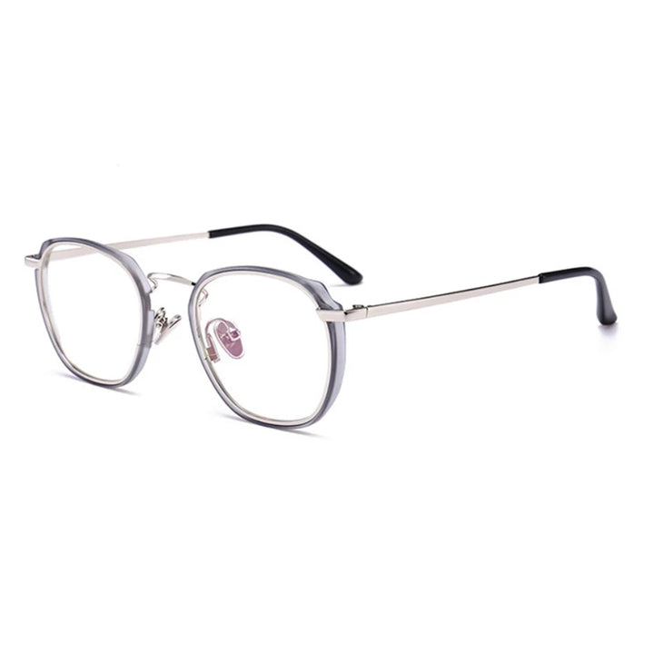 Aimee Unisex Full Rim Polygon Square Acetate Alloy Eyeglasses 54137 Full Rim Aimee GRAY