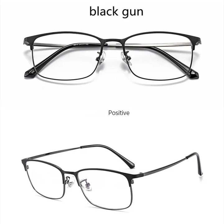 Kocolior Unisex Full Rim Square Alloy Hyperopic Reading Glasses 38010 Reading Glasses Kocolior Black Gun +25