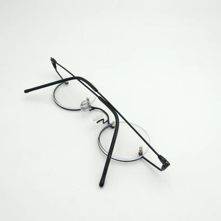 Yujo Unisex Semi Rim Round Alloy Reading Glasses 00736 Reading Glasses Yujo