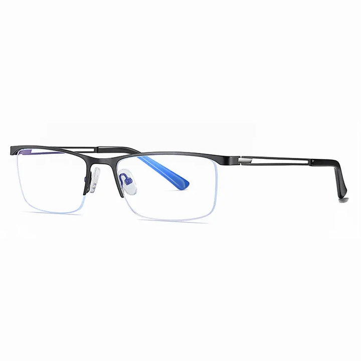 Hotochki Men's Semi Rim Square Alloy Eyeglasses 5916 Semi Rim Hotochki black