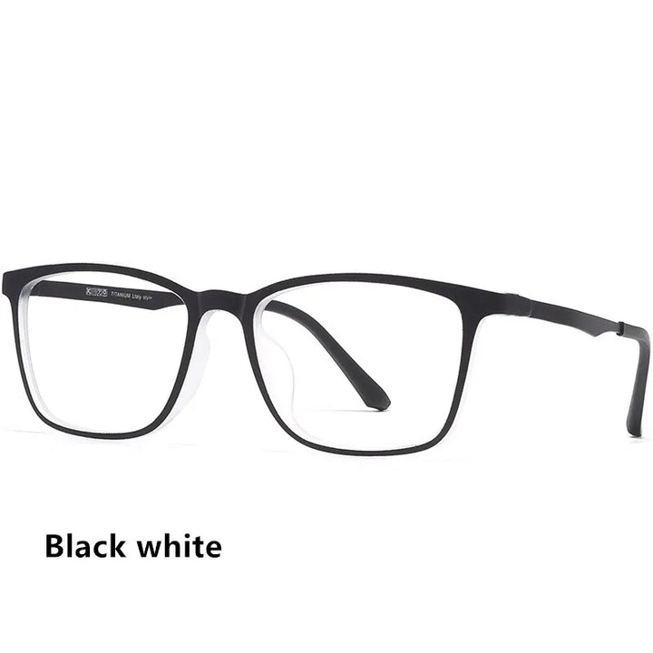 Kocolior Unisex Full Rim Square Titanium Tr 90 Eyeglasses 8808 Full Rim Kocolior Black White  