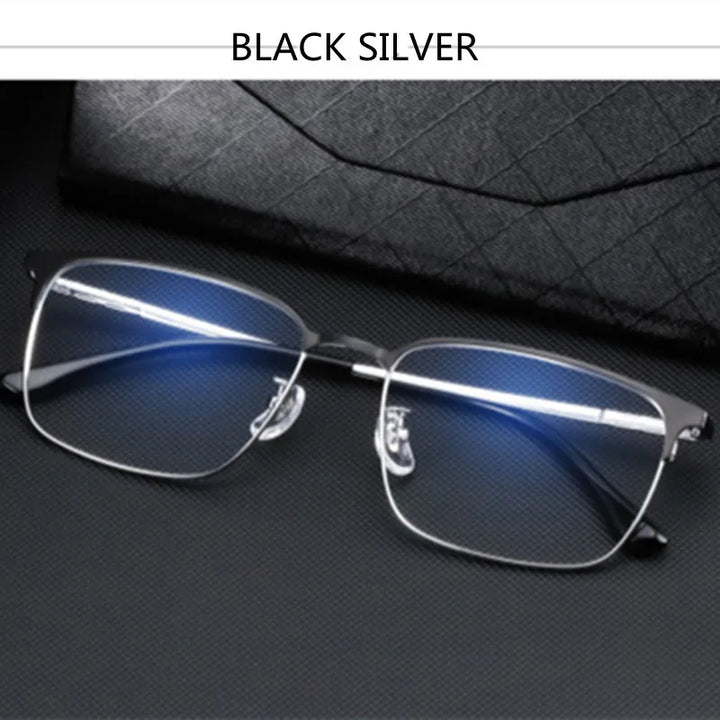 Kocolior Unisex Full Rim Square Titanium Acetate Eyeglasses 38012 Full Rim Kocolior Silver Black China 