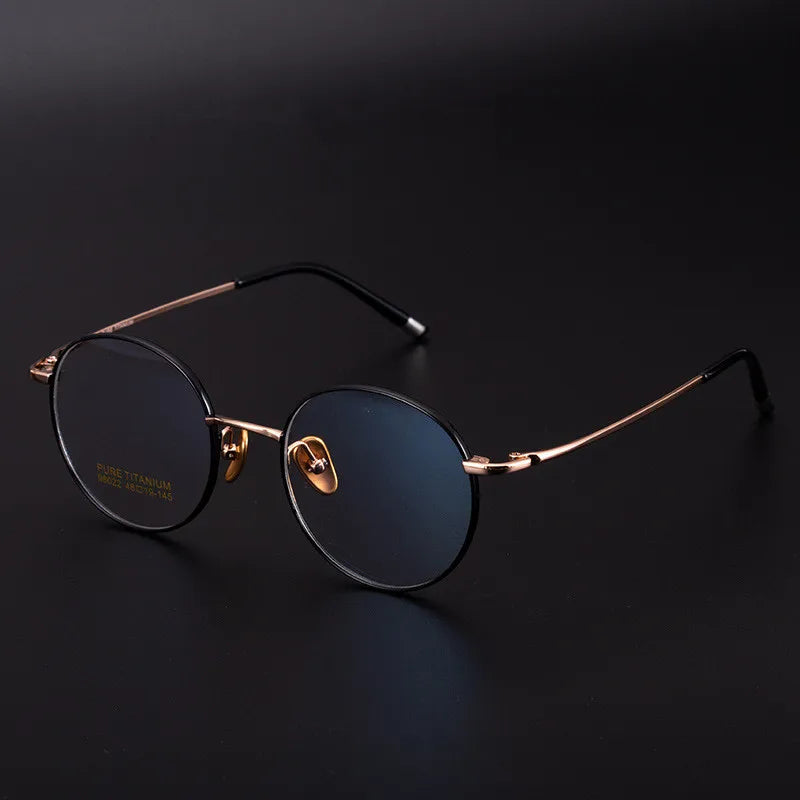 Kocolior Unisex Full Rim Small Round Titanium Eyeglasses 98022 Full Rim Kocolior
