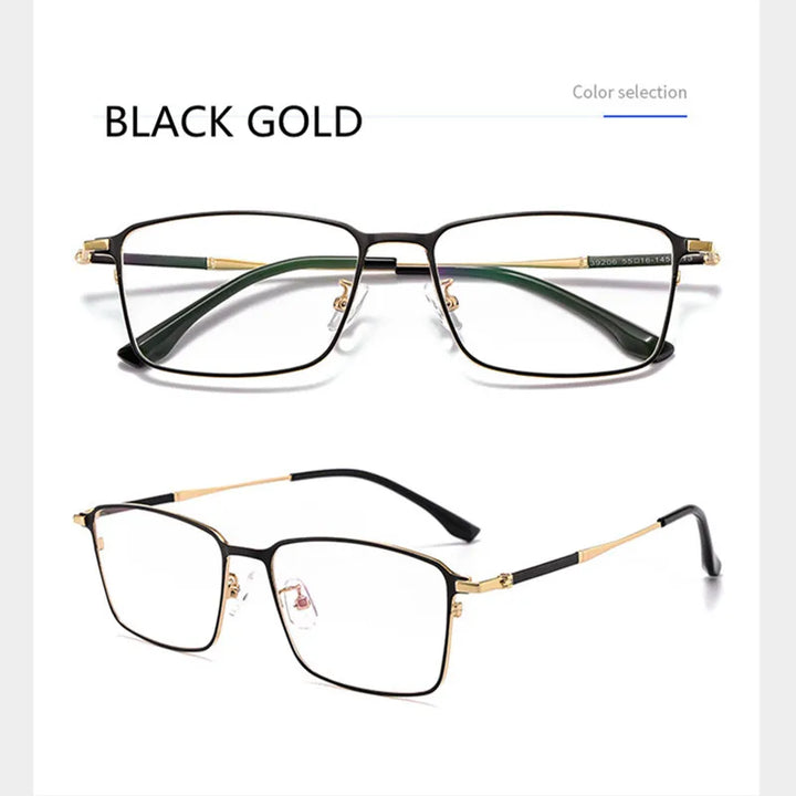 Kocolior Unisex Full Rim Square Titanium Alloy Hyperopic Reading Glasses 39206 Reading Glasses Kocolior