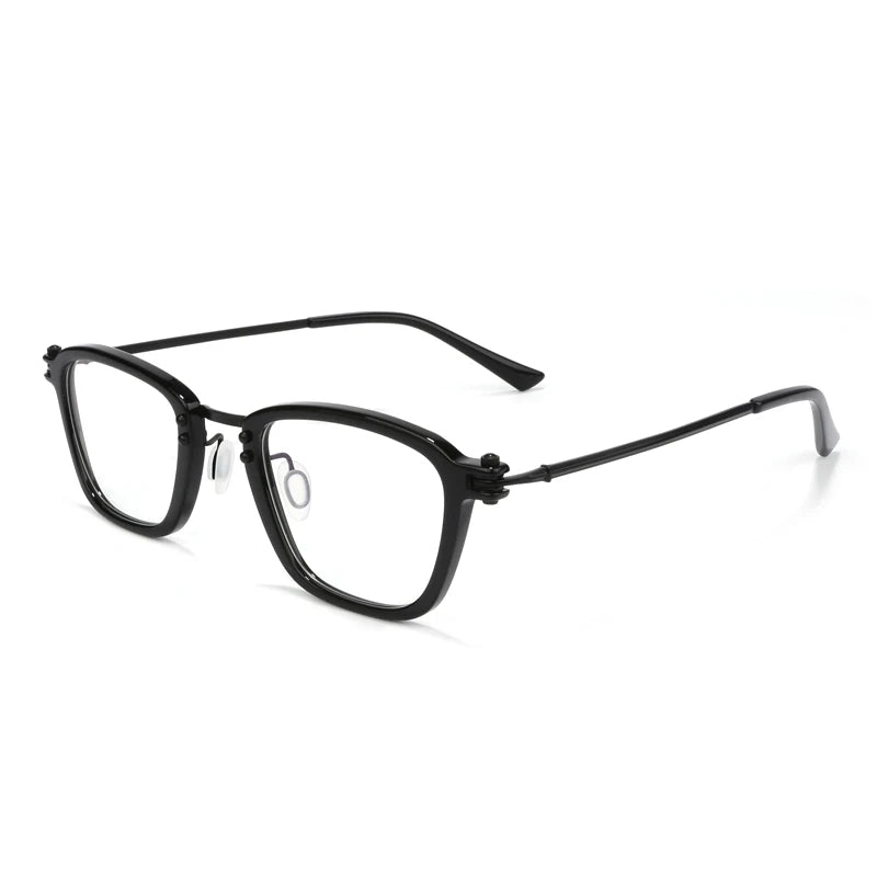 Aimee Women's Full Rim Square Titanium Acetate Eyeglasses 945880 Full Rim Aimee Black