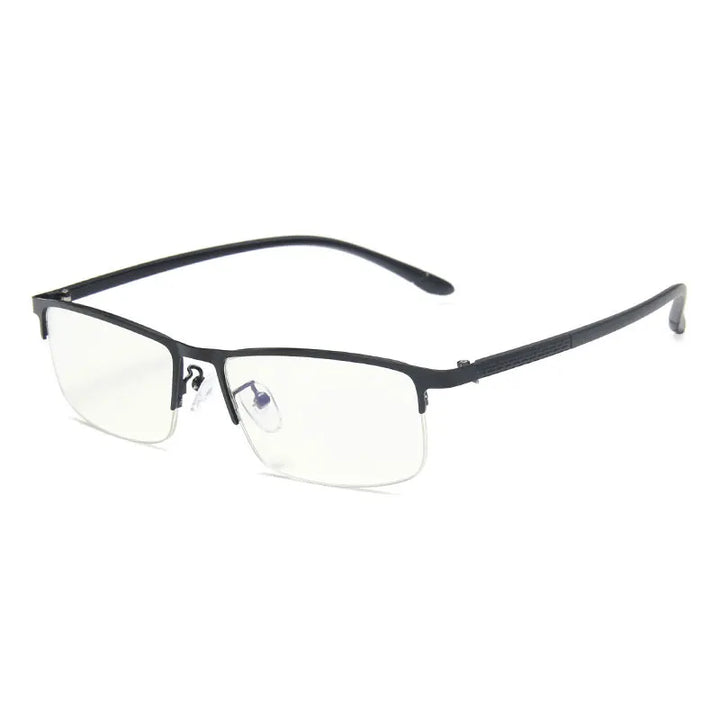 Hotochki Unisex Semi Rim Rectangle Alloy Eyeglasses 1824 Semi Rim Hotochki black  