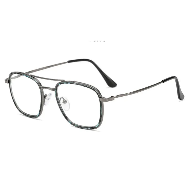 Handoer Women's Full Rim Square Double Bridge Tr 90 Alloy Eyeglasses 72624