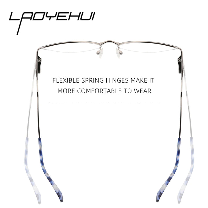 Laoyehui Women's Semi Rim Oval Cat Eye Alloy Reading Glasses 8451 Reading Glasses Laoyehui