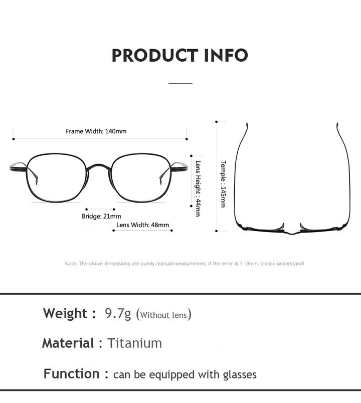 Oveliness Unisex Full Rim Round Titanium Eyeglasses 10518 Full Rim Oveliness