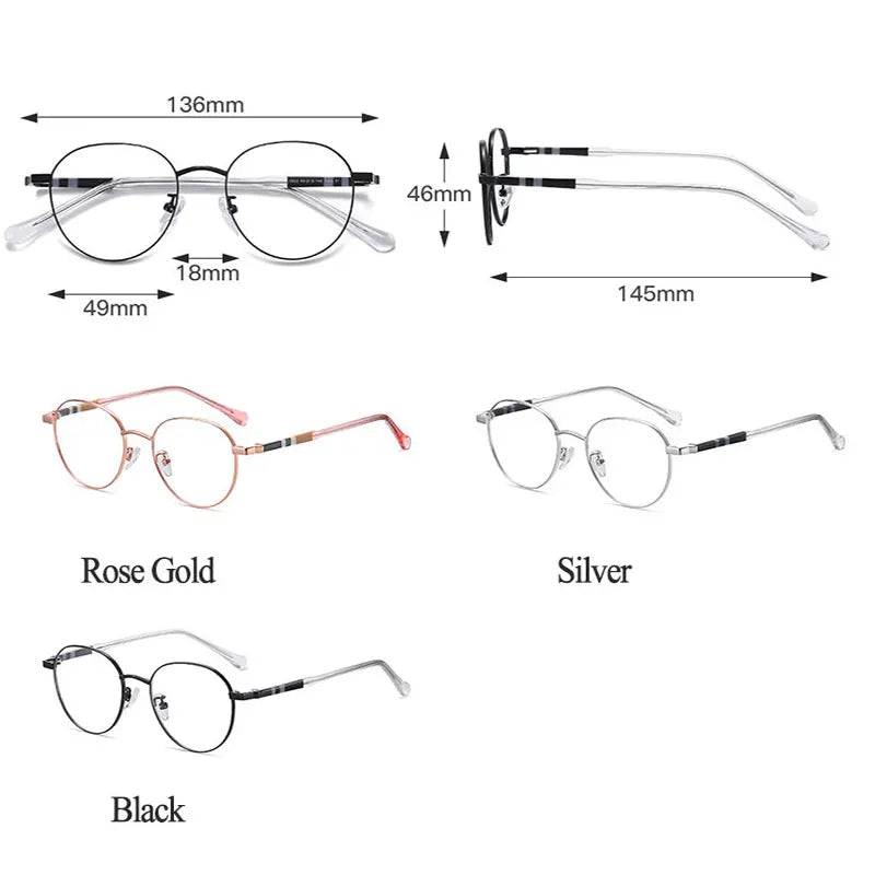 Handoer Women's Full Rim Flat Top Oval Alloy Eyeglasses 41922