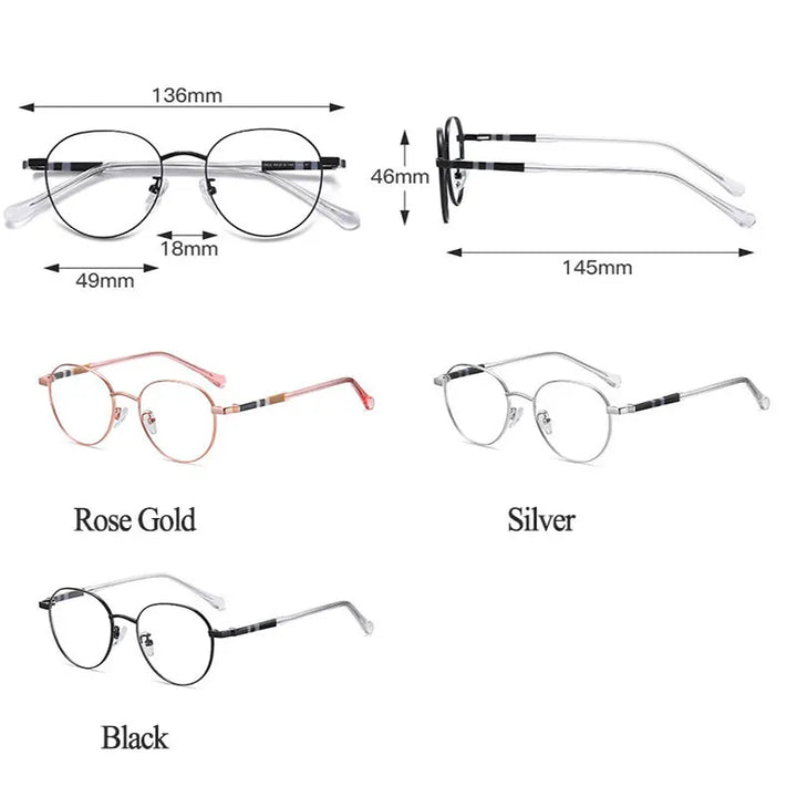 Handoer Women's Full Rim Flat Top Oval Alloy Eyeglasses 41922