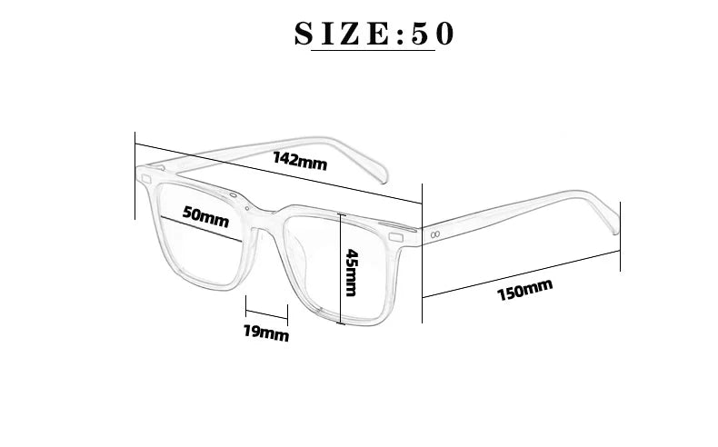 Hewei Unisex Full Rim Square Acetate Polarized Sunglasses 0003 Sunglasses Hewei