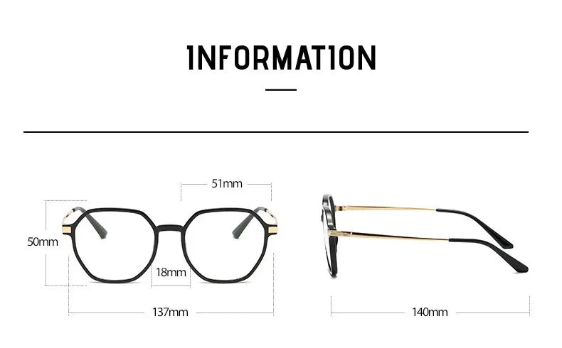 Handoer Women's Full Rim Polygon Tr 90 Alloy Eyeglasses 792330