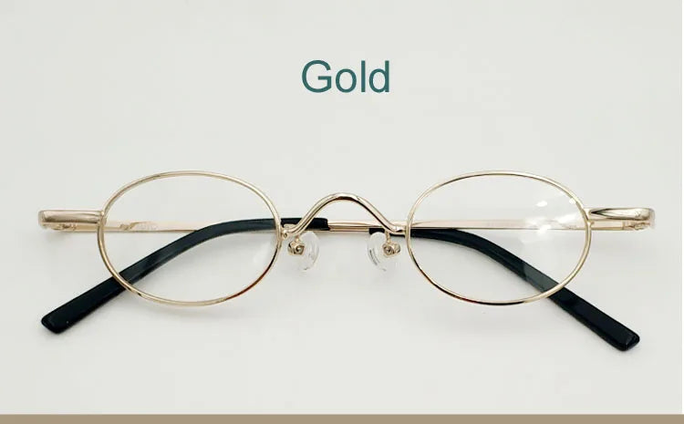 Yujo Unisex Full Rim Small Oval Alloy Eyeglasses 811004 Full Rim Yujo Golded CHINA