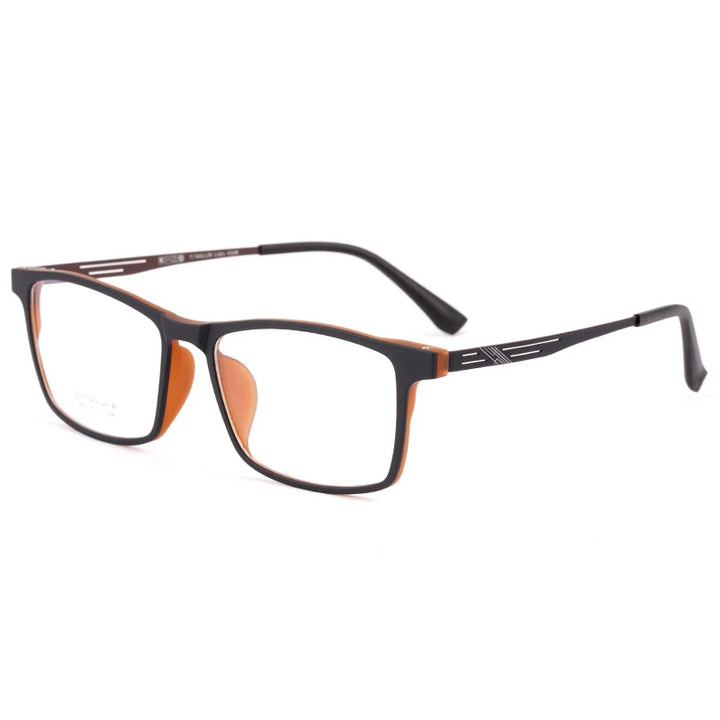 Kocolior Unisex Full Rim Square Titanium Eyeglasses 8883 Full Rim Kocolior Black Brown  