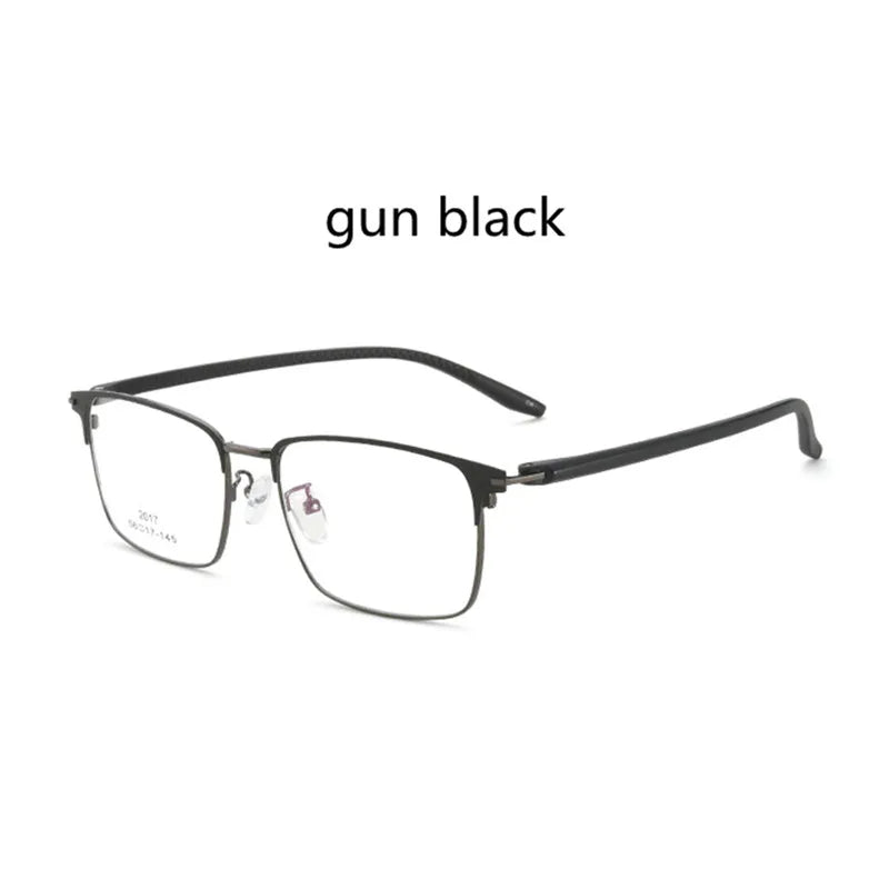 Kocolior Men's Full Rim Square Acetate Alloy Hyperopic Reading Glasses 2017 Reading Glasses Kocolior Gun Black 0