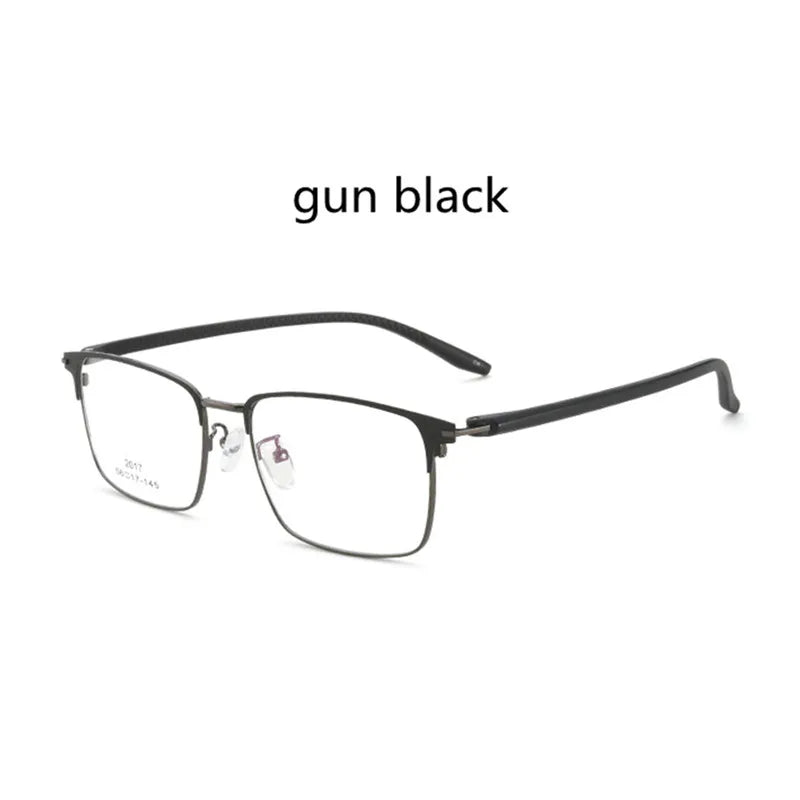 Kocolior Men's Full Rim Square Acetate Alloy Hyperopic Reading Glasses 2017 Reading Glasses Kocolior Gun Black 0 