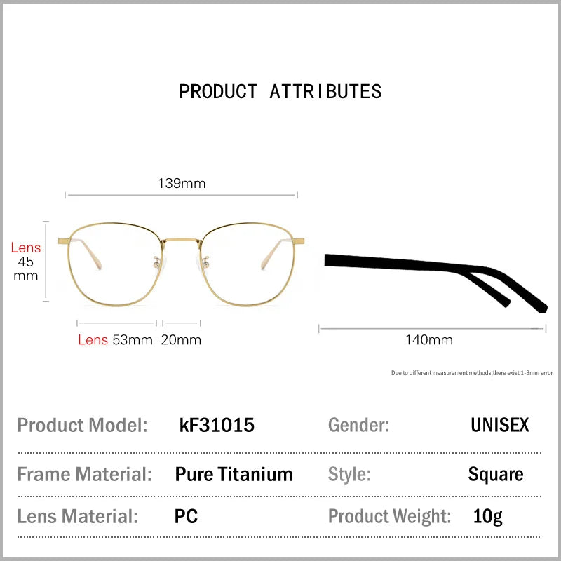 Muzz Unisex Full Rim Oval Square Titanium Eyeglasses 31015