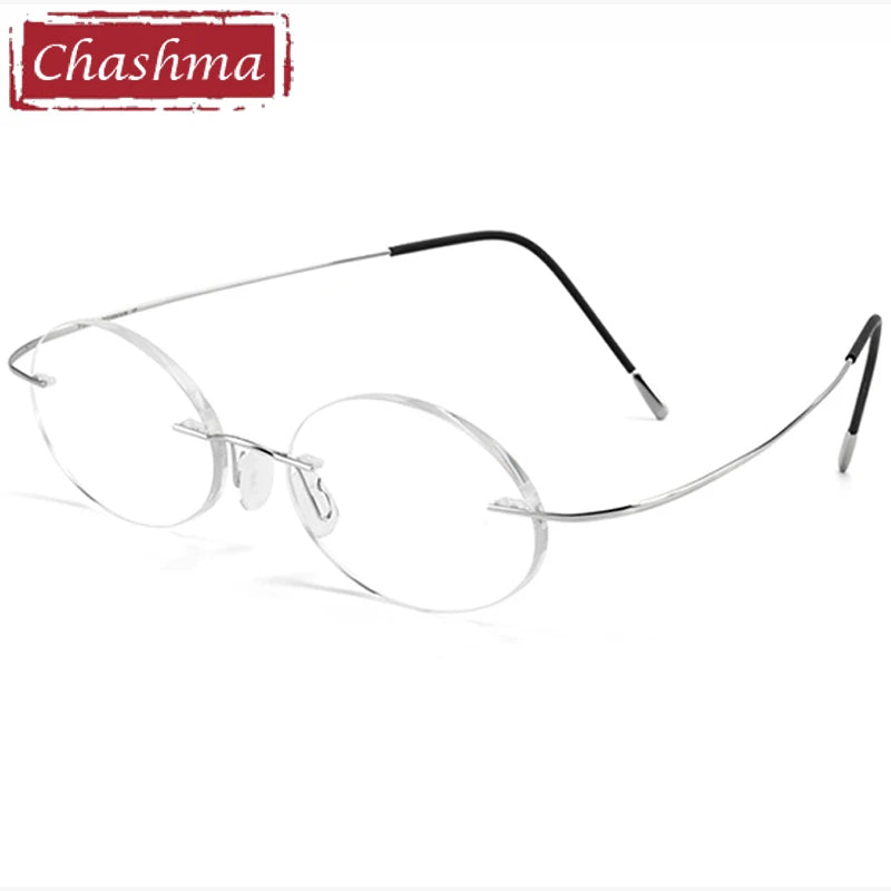 Chashma Ochki Women's Rimless Polygon Titanium Eyeglasses 316016
