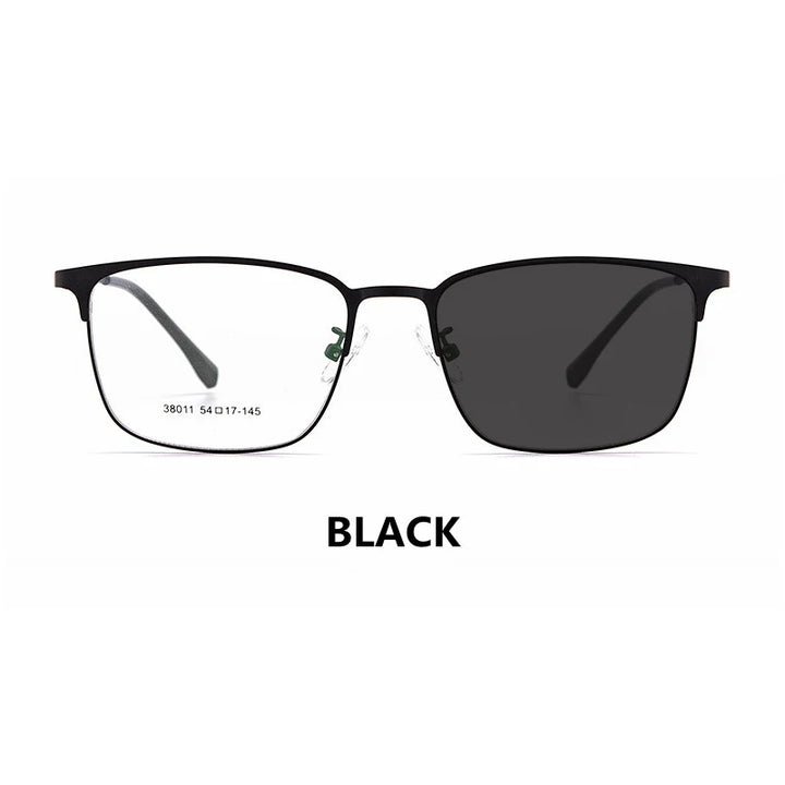 Kocolior Unisex Full Rim Square Alloy Hyperopic Reading Glasses 38011 Reading Glasses Kocolior Photochromic Black China 0