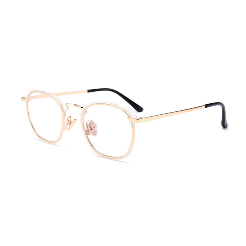 Aimee Unisex Full Rim Polygon Square Acetate Alloy Eyeglasses 54137 Full Rim Aimee Pink