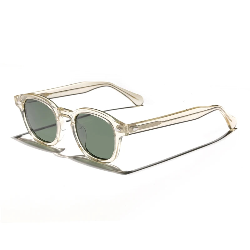 Hewei Unisex Full Rim Square Acetate Polarized Sunglasses 5188 Sunglasses Hewei light brown vs green Other 