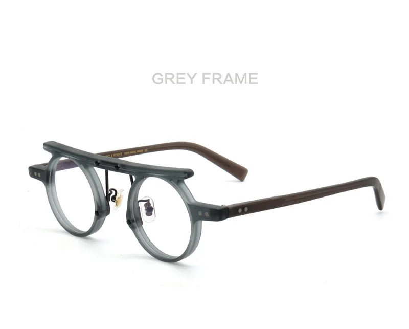 Muzz Unisex Full Rim Round Double Bridge Acetate Eyeglasses P596 Full Rim Muzz C2