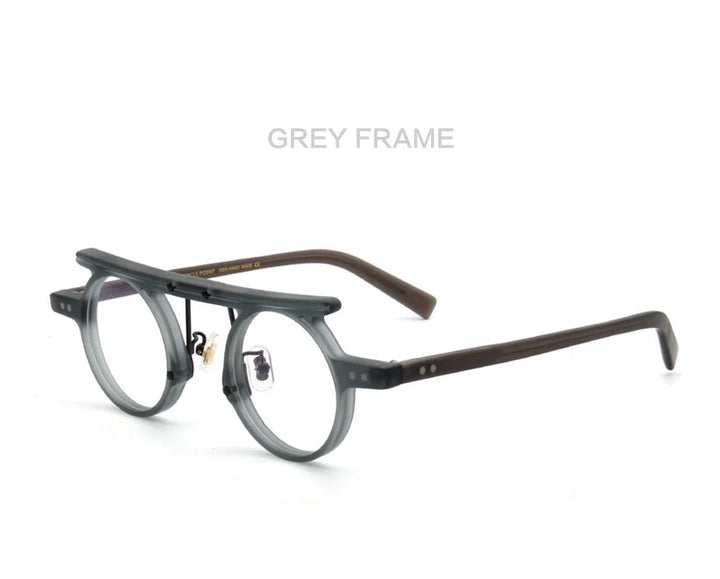 Muzz Unisex Full Rim Round Double Bridge Acetate Eyeglasses P596 Full Rim Muzz C2