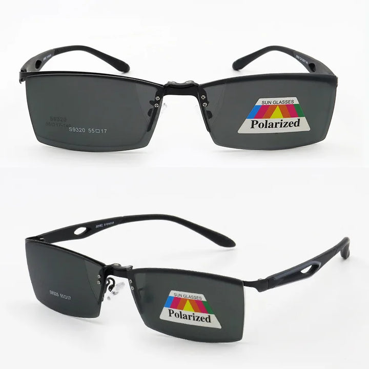 Chashma Ottica Women's Semi Rim Square Alloy Eyeglasses Clip On Sunglasses 4932