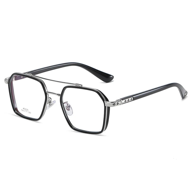 Kocolior Unisex Full Rim Square Acetate Double Bridge Titanium Eyeglasses 0039 Full Rim Kocolior   