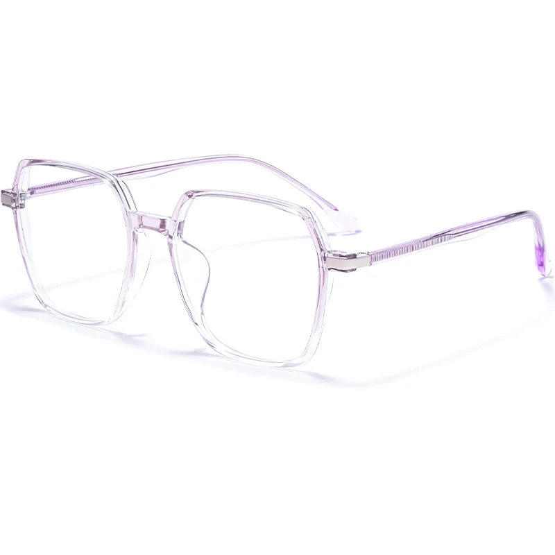 Hotochki Unisex Full Rim Polygonal Alloy Eyeglasses 3700d Full Rim Hotochki PURPLE