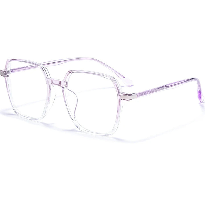 Hotochki Unisex Full Rim Polygonal Alloy Eyeglasses 3700d Full Rim Hotochki PURPLE