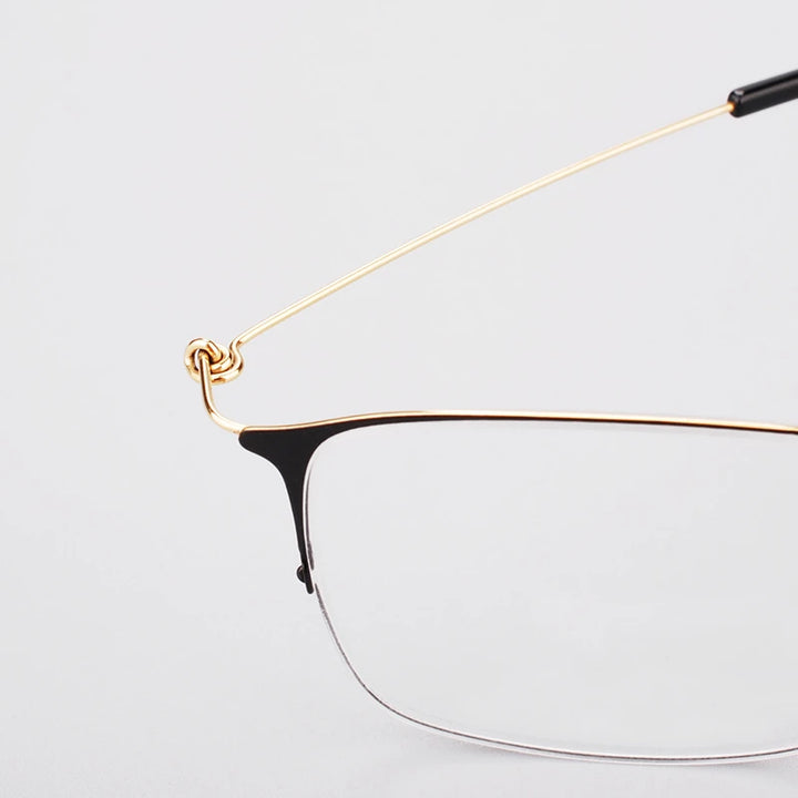 Aimee Men's Semi Rim Square Titanium Eyeglasses 1655 Semi Rim Aimee