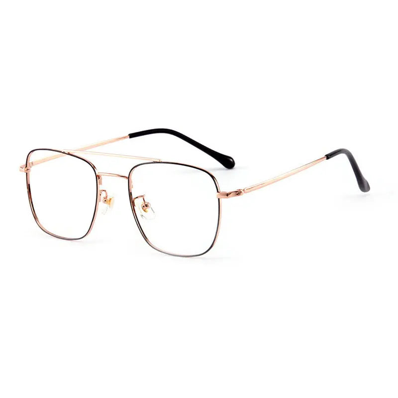 Handoer Unisex Full Rim Square Double Bridge Titanium Eyeglasses 86067