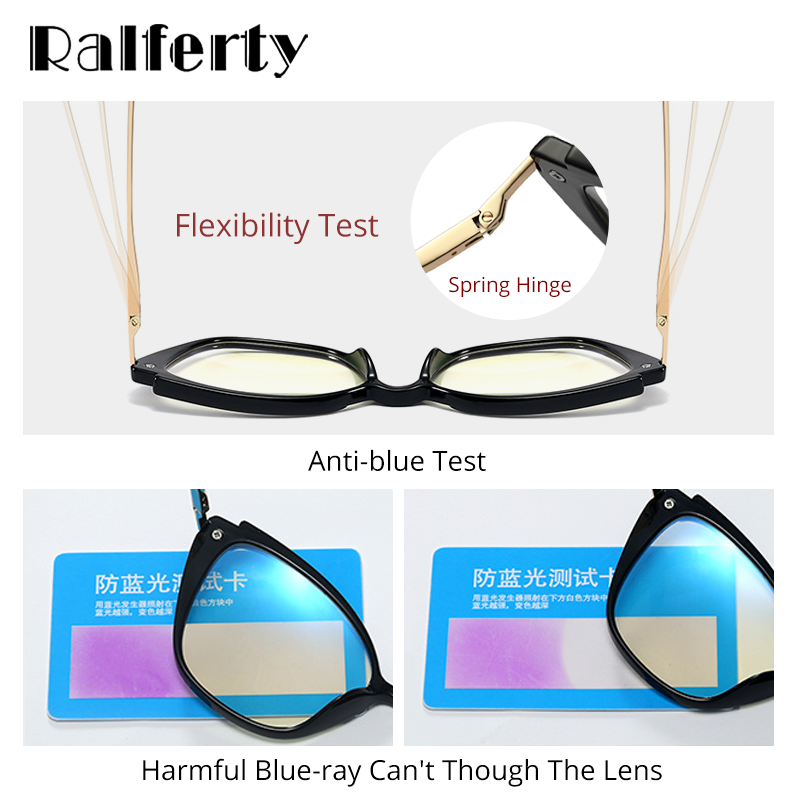 Ralferty Women's Full Rim Square Cat Eye Acetate Eyeglasses F95285 Full Rim Ralferty