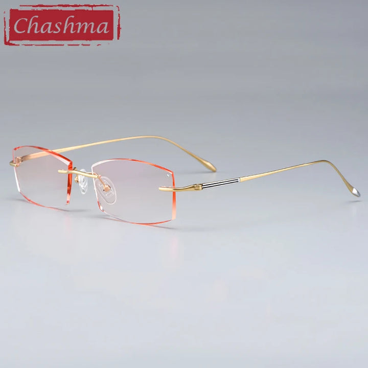 Chashma Unisex Rimless Oval Rectangle Titanium Eyeglasses 879083
