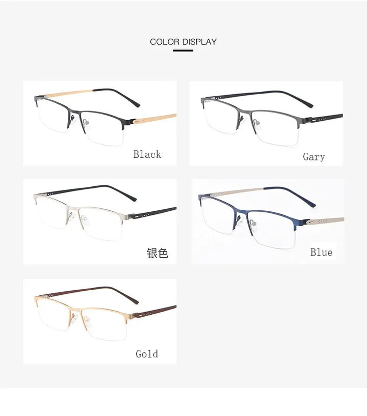 Hotochki Men's Semi Rim Square Alloy Eyeglasses 9841 Semi Rim Hotochki