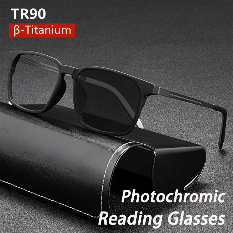 Kocolior Unisex Full Rim Square Tr 90 Titanium Hyperopic Reading Glasses 88781 Reading Glasses Kocolior