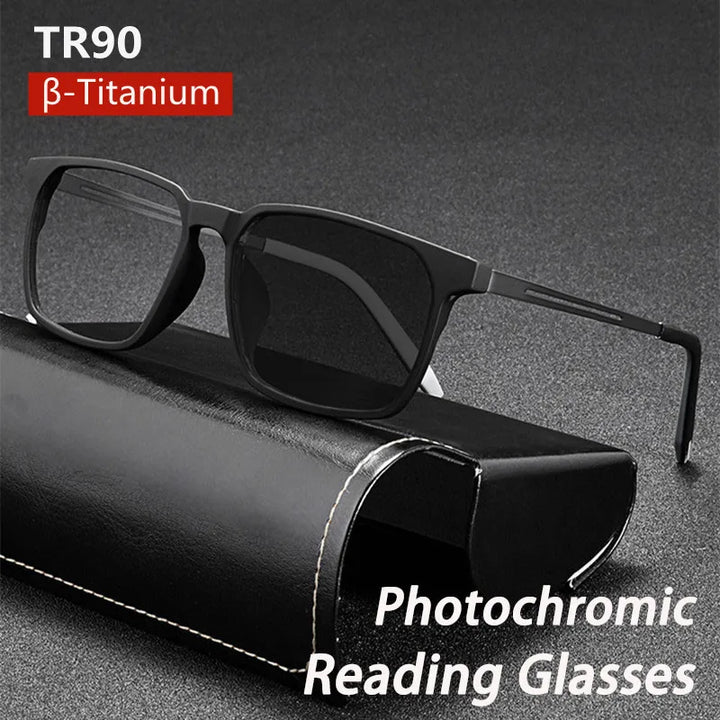 Kocolior Unisex Full Rim Square Tr 90 Titanium Hyperopic Reading Glasses 88781 Reading Glasses Kocolior