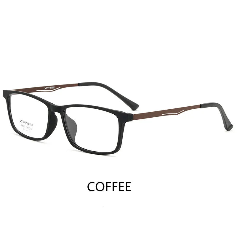 Kocolior Unisex Full Rim Big Square Tr 90 Titanium Eyeglasses 9827 Full Rim Kocolior Coffee China 