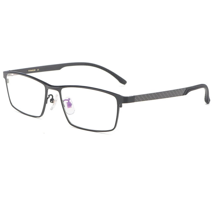 Kocolior Men's Full Rim Square Titanium Eyeglasses T0111 Full Rim Kocolior Brihgt Black