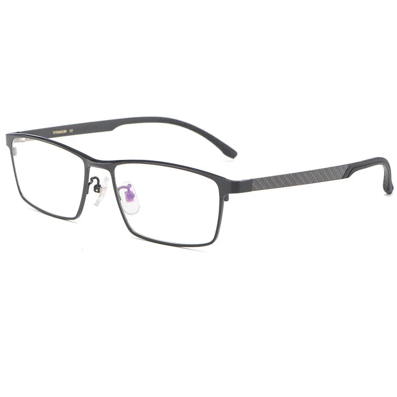 Kocolior Men's Full Rim Square Titanium Eyeglasses T0111 Full Rim Kocolior Brihgt Black  