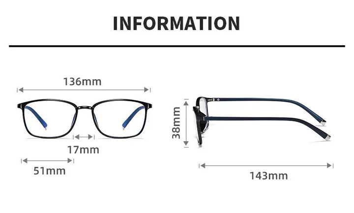 Handoer Women's Full Rim Square Tr 90 Titanium Eyeglasses 41041