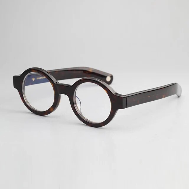 Cubojue Unisex Full Rim Round Acetate Reading Glasses 83014 Reading Glasses Cubojue tortoise no function lens 0