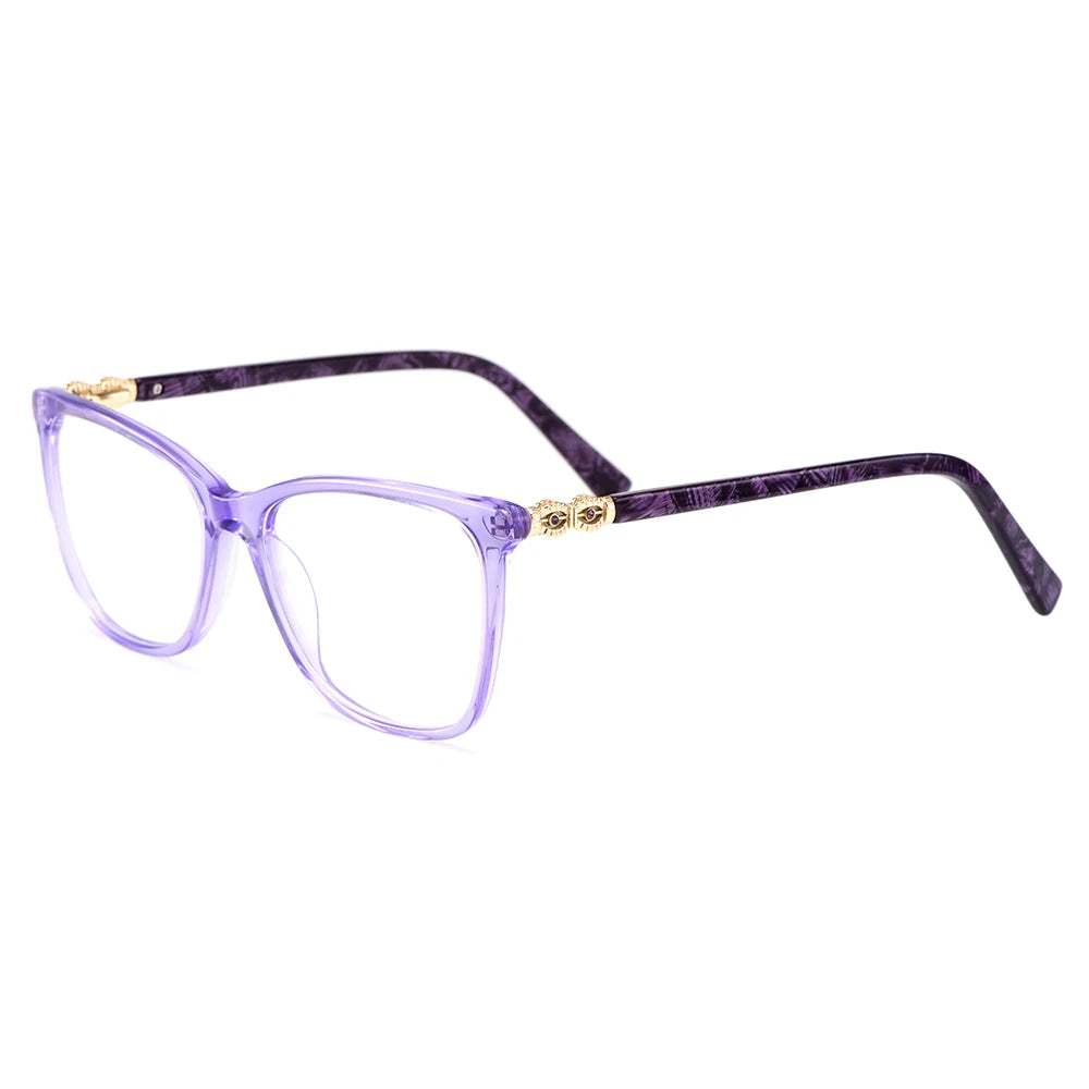 Gmei Women's Full Rim Square Acetate Alloy Eyeglasses 22002