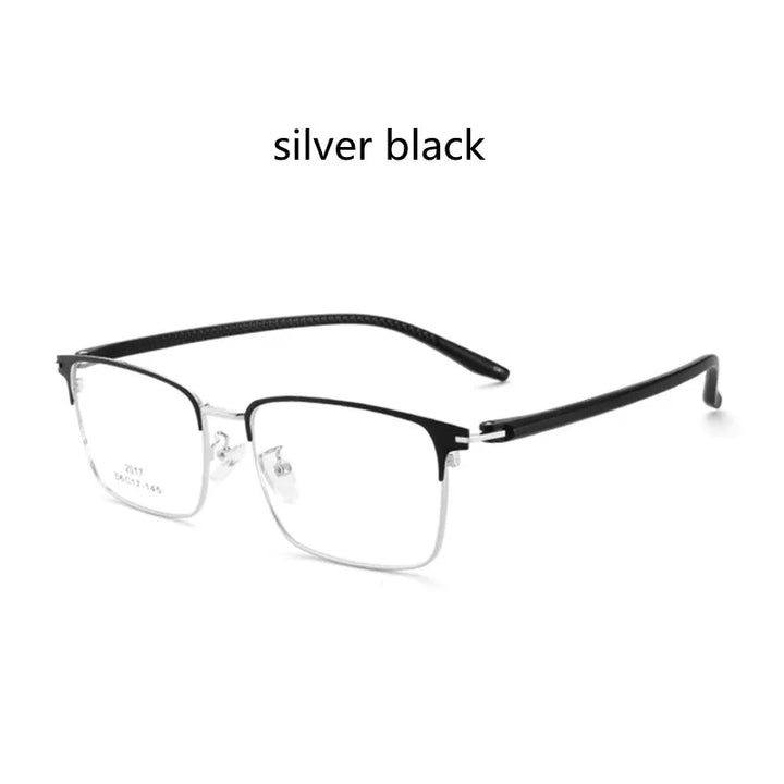 Kocolior Men's Full Rim Square Acetate Alloy Hyperopic Reading Glasses 2017 Reading Glasses Kocolior Silver Black 0