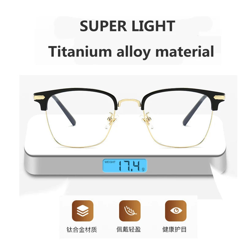 Kocolior Unisex Full Rim Square Acetate Titanium Alloy Eyeglasses 7509 Full Rim Kocolior