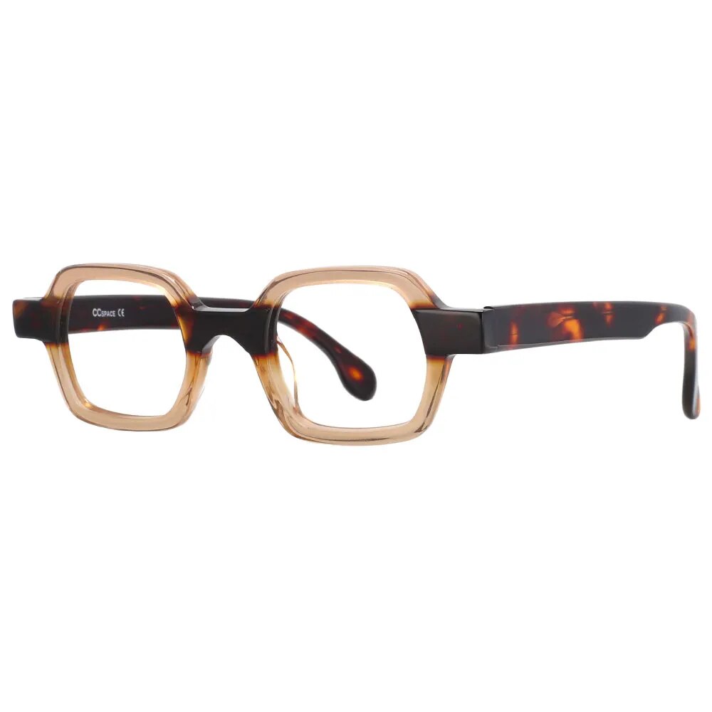 CCspace Unisex Full Rim Square Acetate Reading Glasses R49804 Reading Glasses CCspace -C4 0