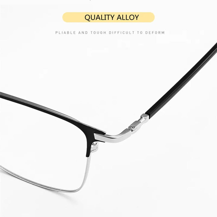 Kocolior Unisex Full Rim Square Alloy Hyperopic Reading Glasses 39143 Reading Glasses Kocolior   